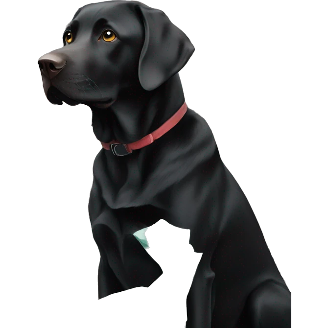 Black lab standing on garbage  emoji