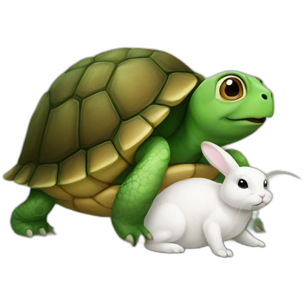 turtle holding a bunny emoji