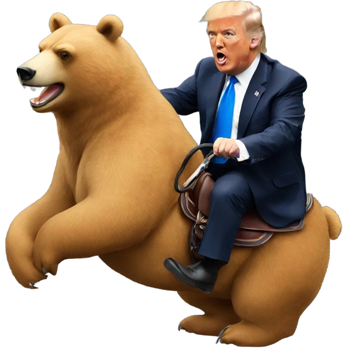 Trump riding bear emoji