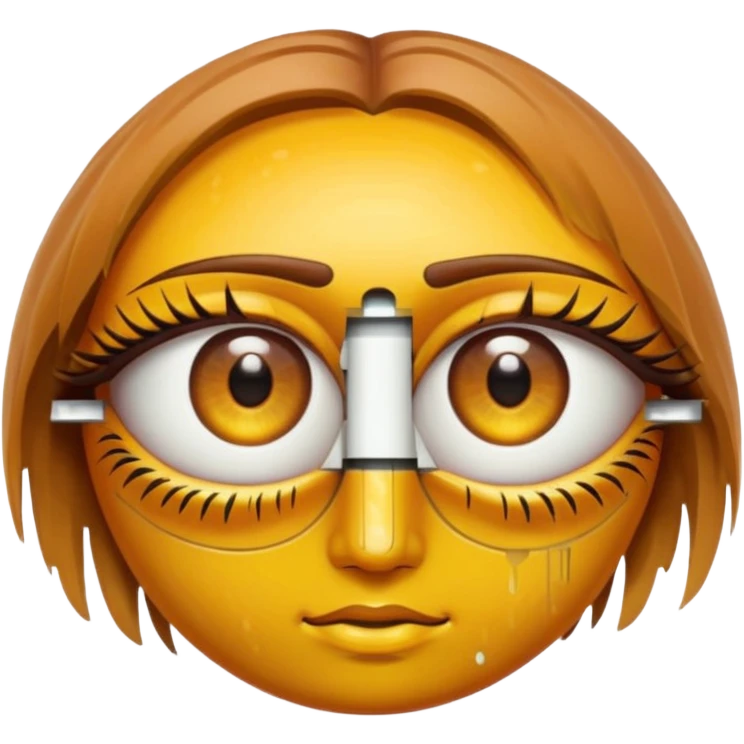 3D render of Floating Eyes, digital glitch art aesthetic, data corruption visual, pair of realistic hazel eyes with no face, pixelated distortion, emoji style, isolated on white background --v 6.0. emoji