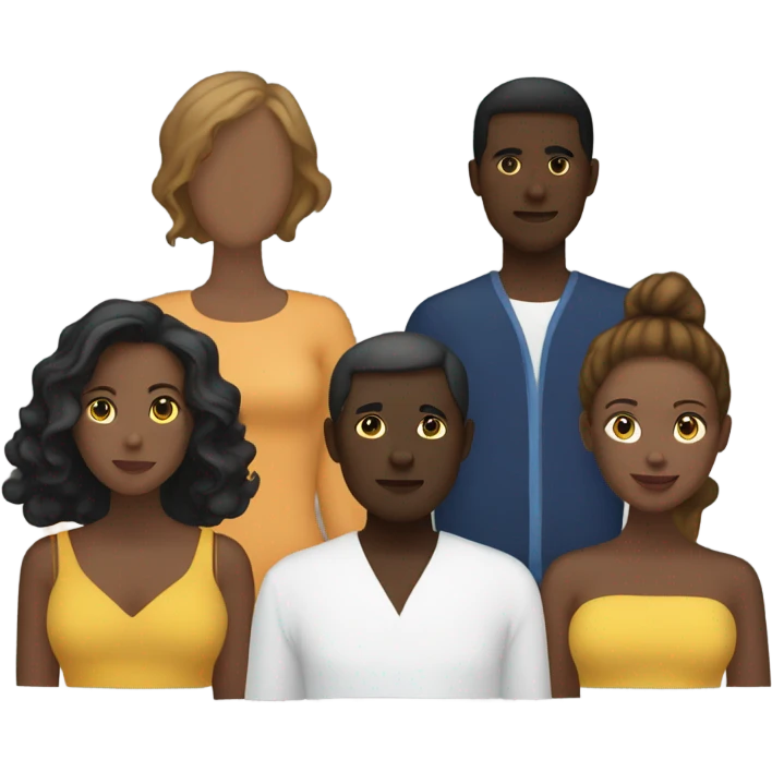 silhouette of 5 people from the waist up emoji