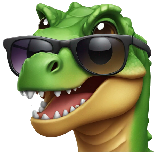 Dinosaur with sunglasses emoji