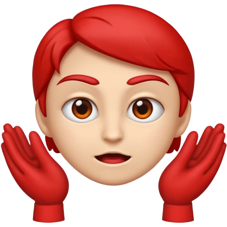 emoji con cara de enojado de color rojo con un brazo amenazando emoji