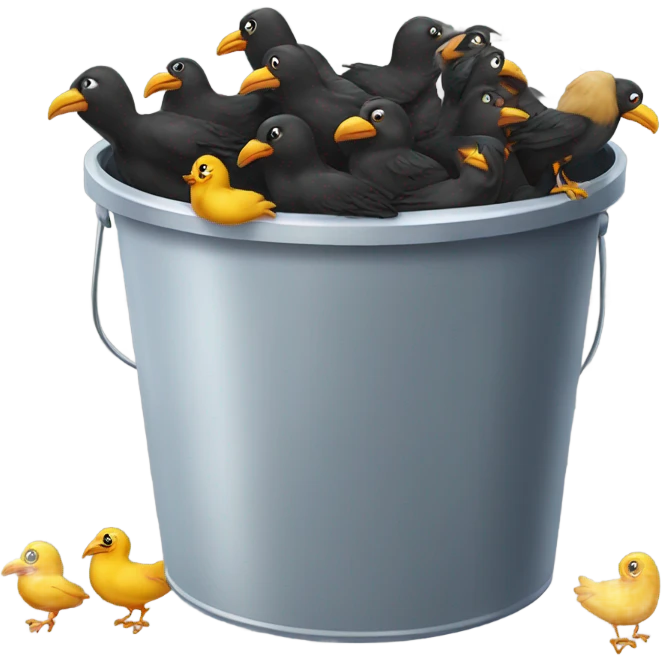 Bucket of beaks and feet emoji