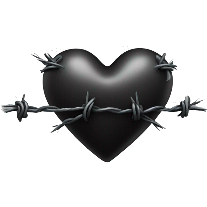 black heart with sharp barbed wire wrapped  emoji