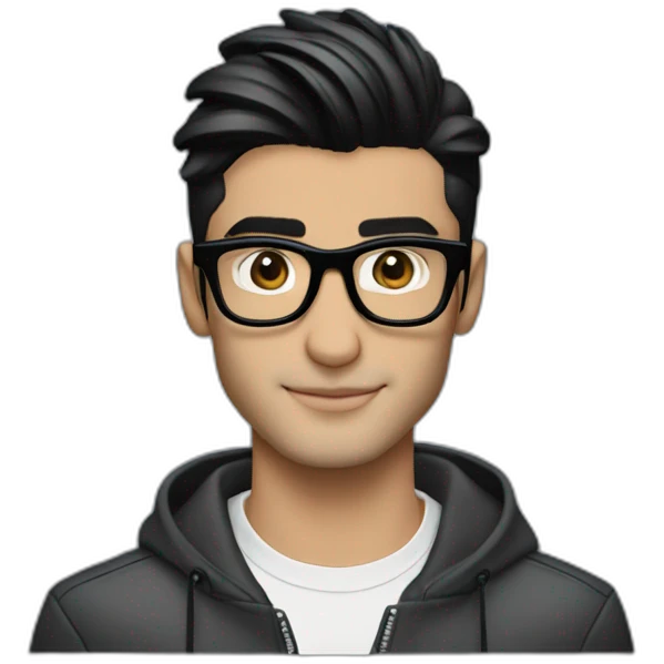 zayn malik confidently sporting a stylish pair of spectacles black hair emoji