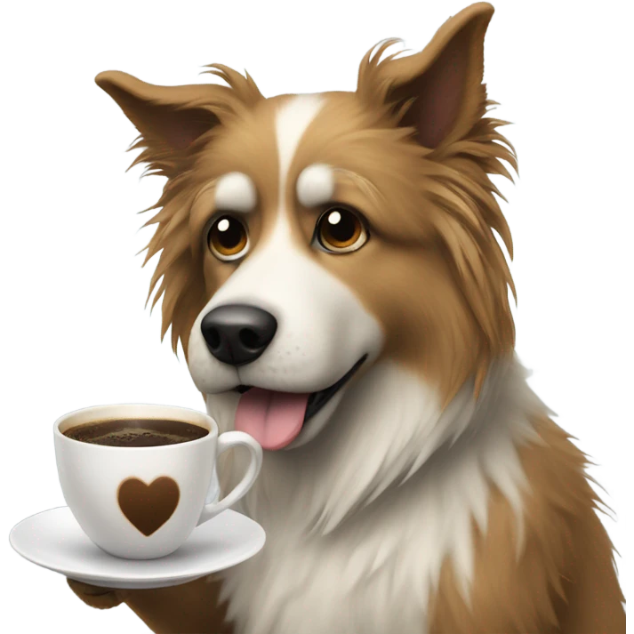 Mad dog drinking coffee  emoji