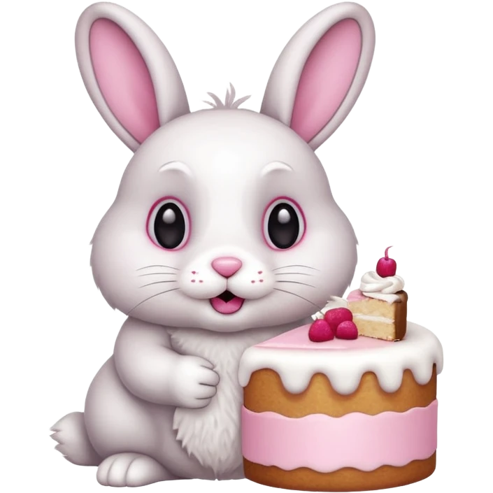 A bunny eating cake  emoji