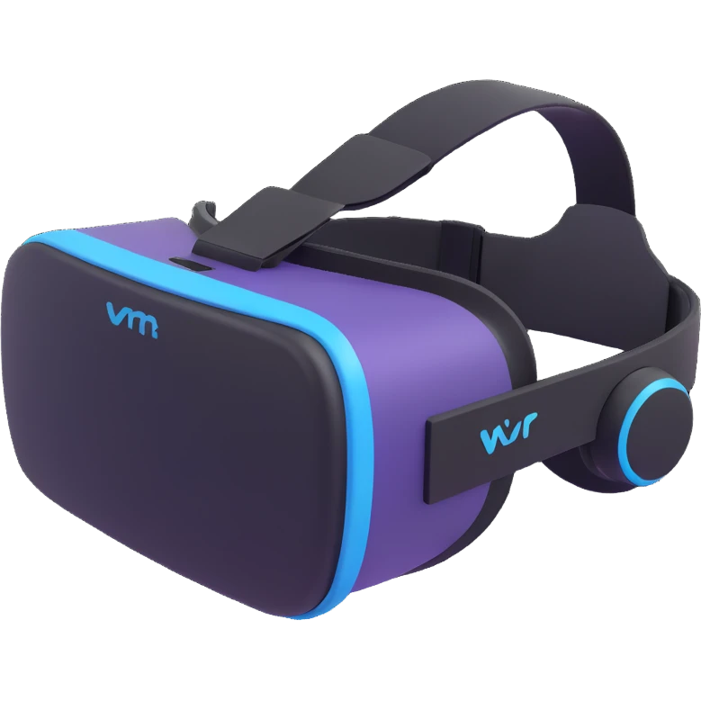 3D style VR headset, matte finish, minimal, floating, no background emoji