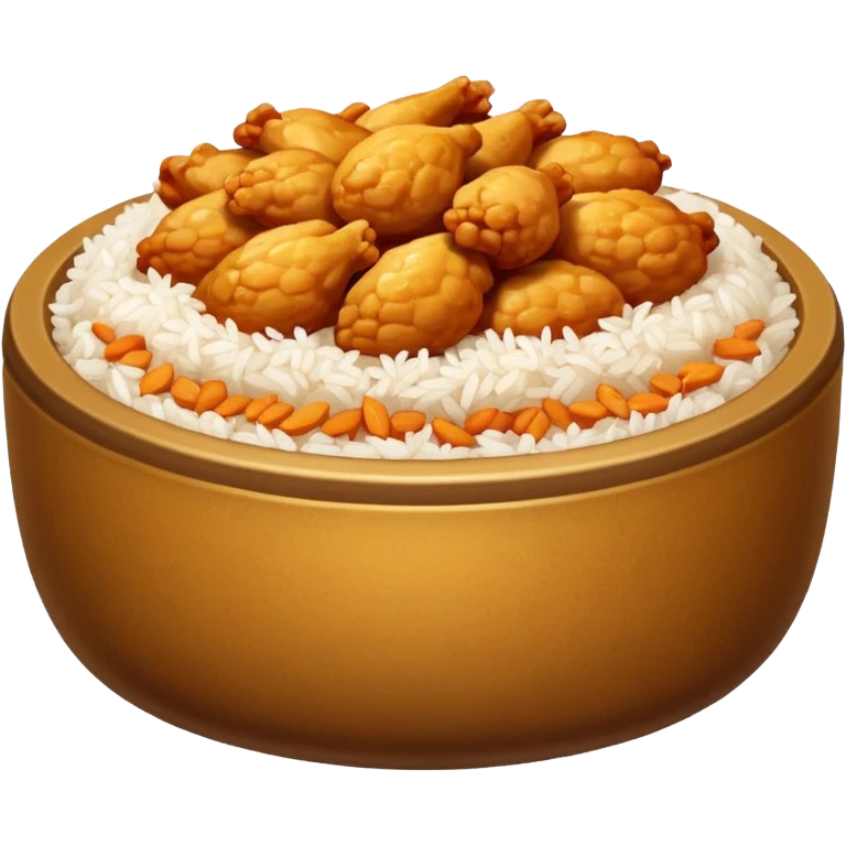 lunch rice with chicken emoji