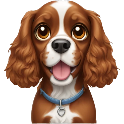 Cute cavalier spaniel dog emoji
