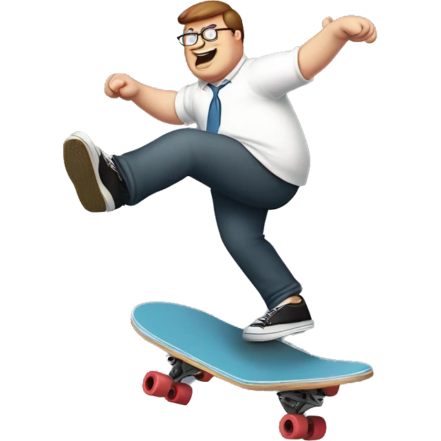 Peter Griffin doing a kickflip emoji