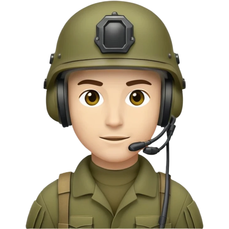 Modern soldier with tactical helmet and headset emoji