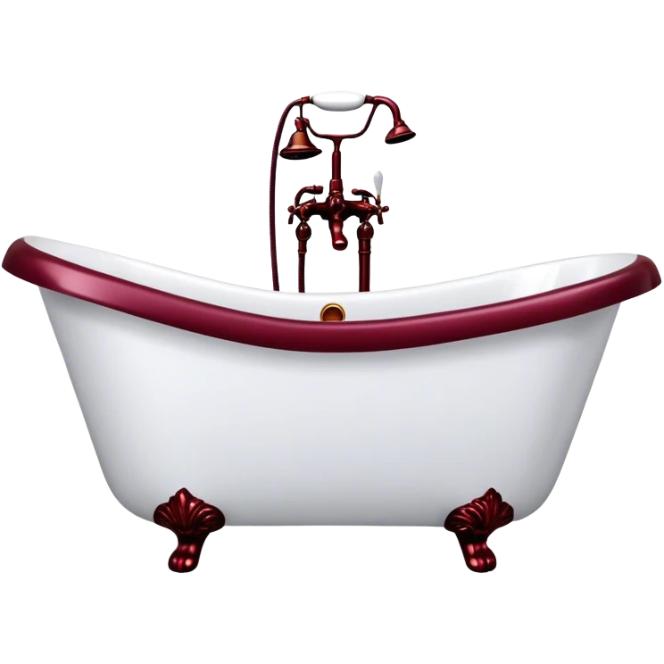 Burgundy heart shaped bathtub emoji