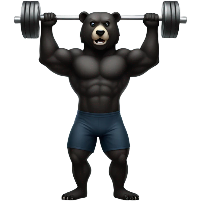 Black bear doing gym emoji