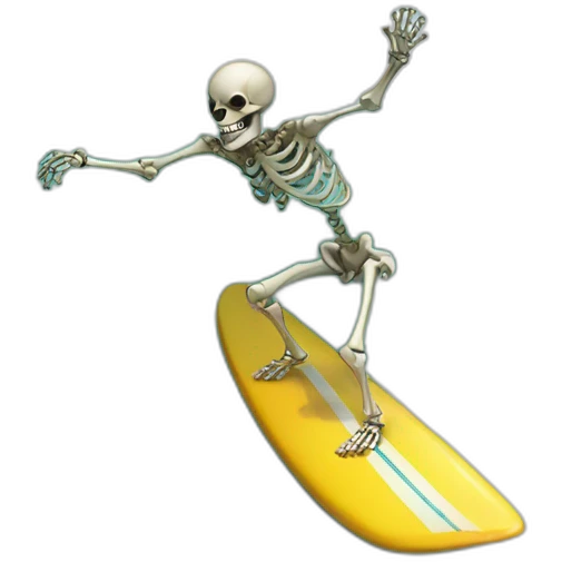 surfing skeleton emoji
