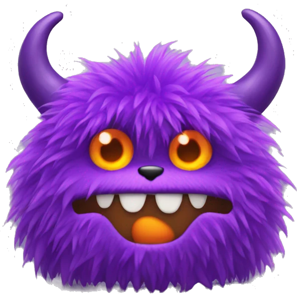 Furry purple monster with orange shackles  emoji