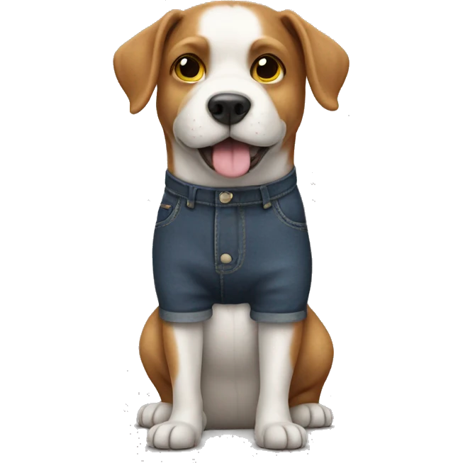 Dog wearing pants emoji