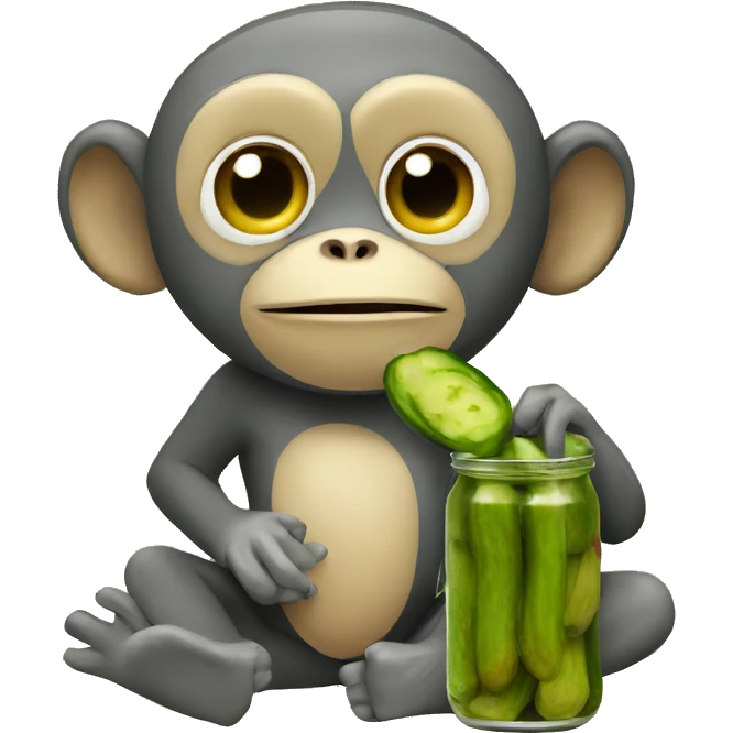 Monkeys eating pickles emoji