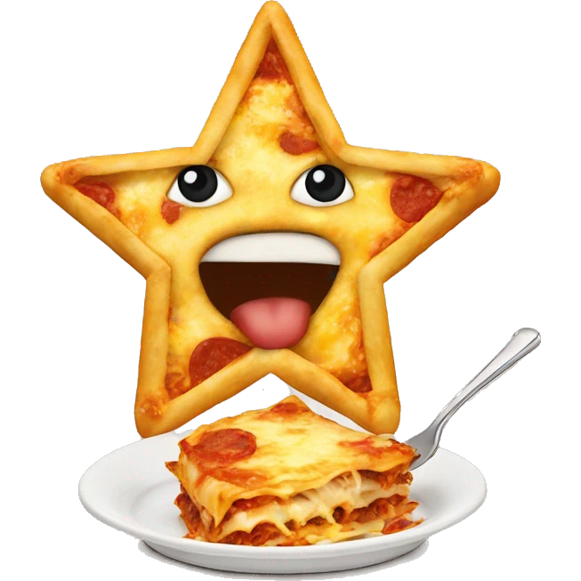 a star eating lasagne emoji