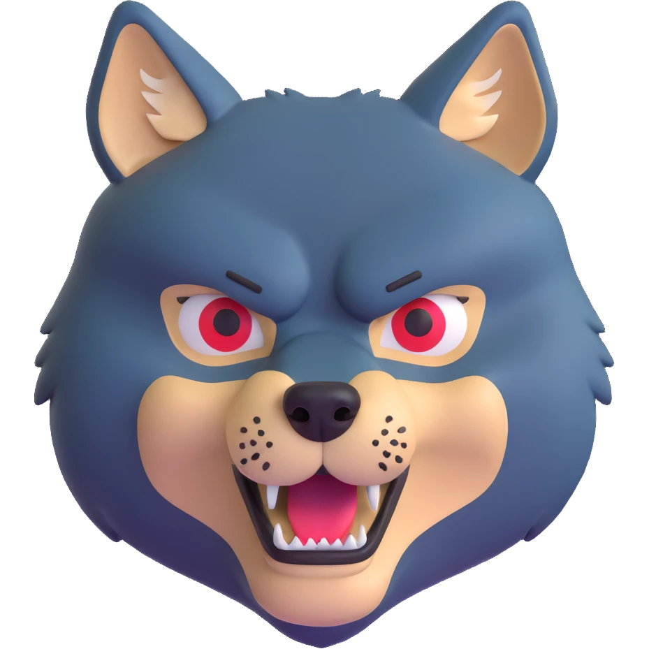 wolf with the face of Vladimir Zhirinovsky emoji