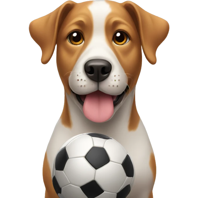 dog with soccer ball emoji