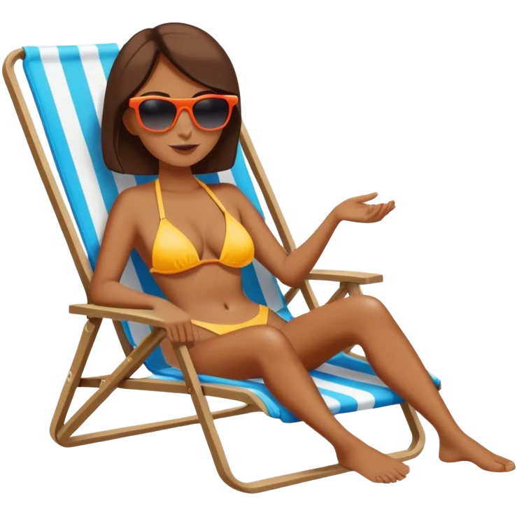 Female in beach chair  emoji