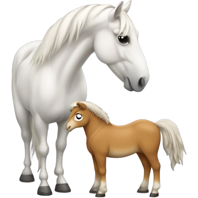 Horse and an owl hugging emoji