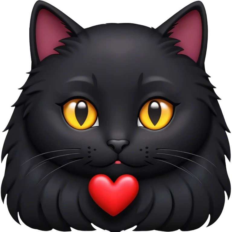 Black cat with heart emoji