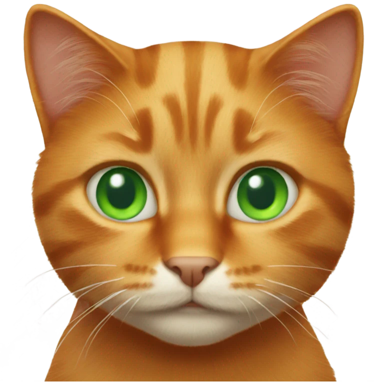 Ginger cat with green eyes emoji