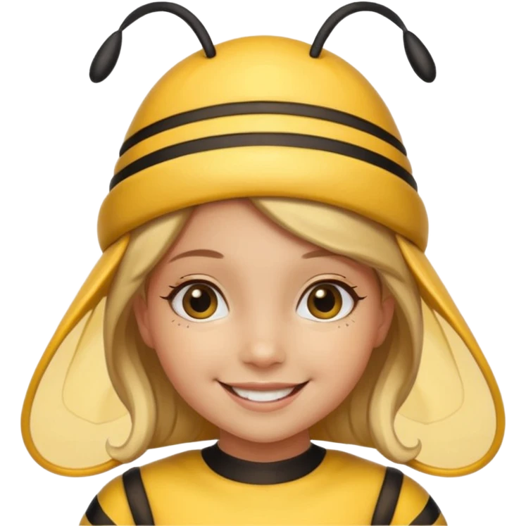 girl bee with party cap emoji