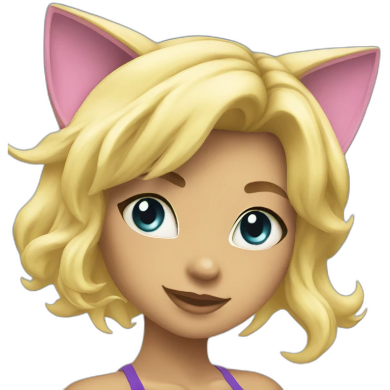 hot catgirl blonde swim suit emoji