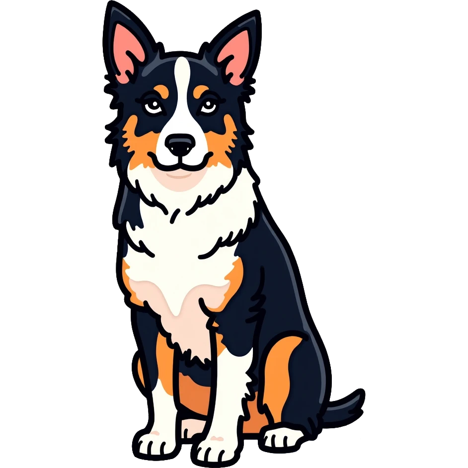 Merle border collie dog sitting emoji