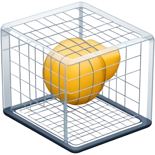 Create an emoji for 3D visualization and modeling. Show a 3D object with wireframe lines and a 3D modeling tool interface. Use modern, professional colors. Do not include any emojis or smiley faces. Make the background transparent. emoji