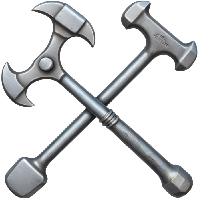 spanner and hammer in a form of cross emoji
