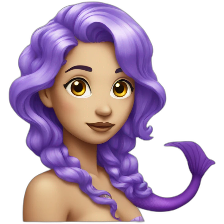 beautiful radioactive mermaid with purple hair emoji