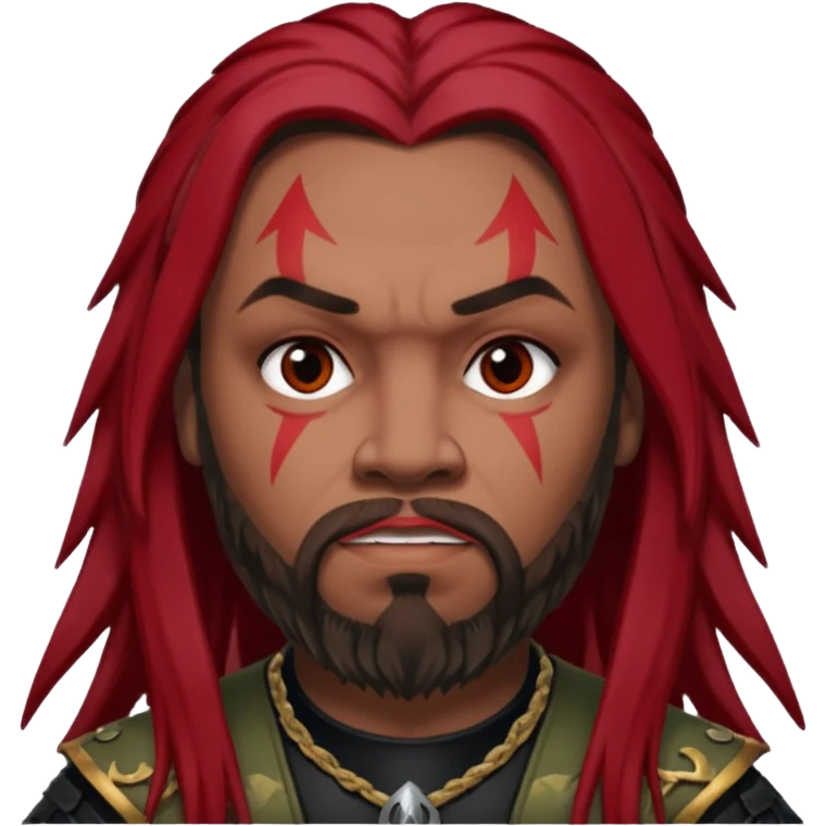 Max Cavalera (b.1969) with dark red long hair with black highlights emoji