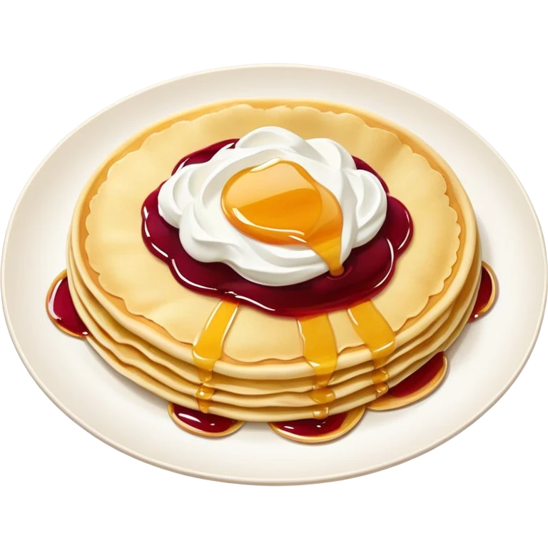 scandinavian round crepes with jam and sour cream emoji
