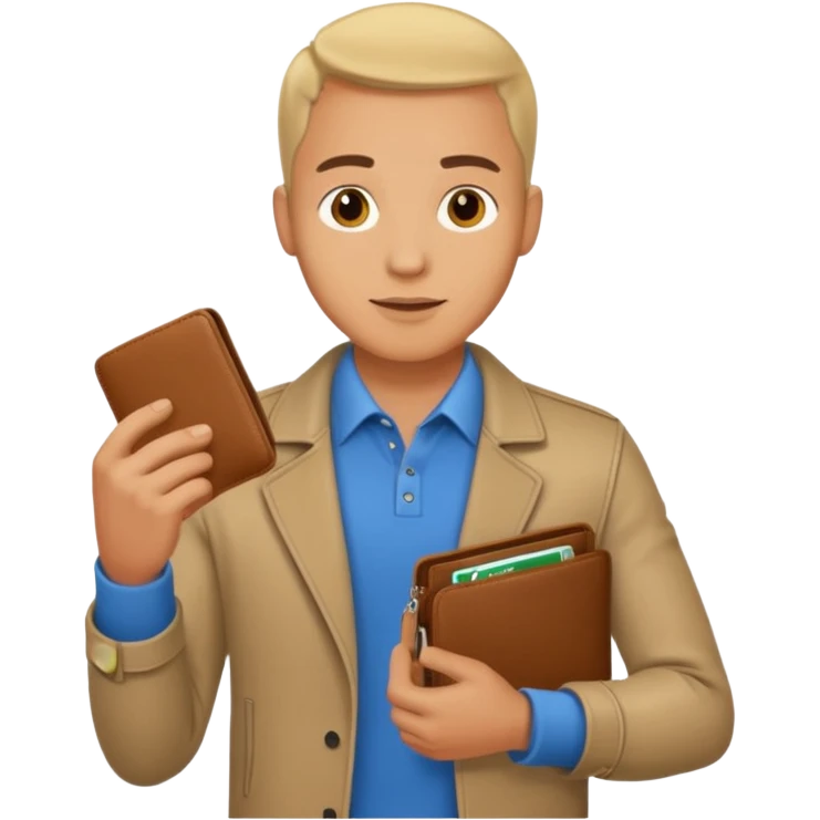 ligth man with wallet in hand emoji