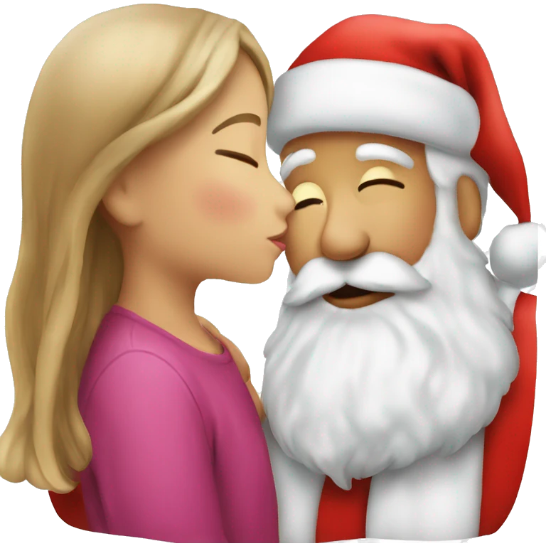 Little girl kissing Santa emoji