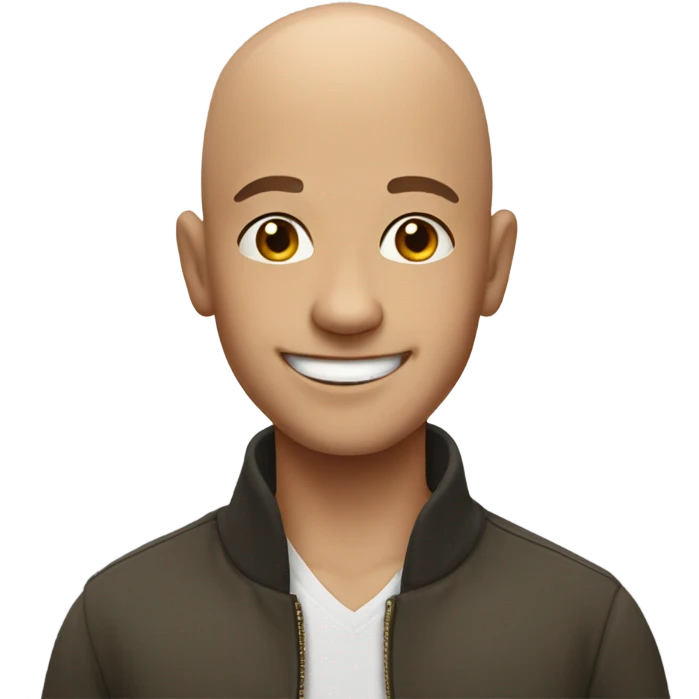 bald boy smiling indoors emoji