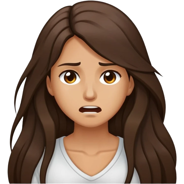 brunette tan and long hair in pain emoji