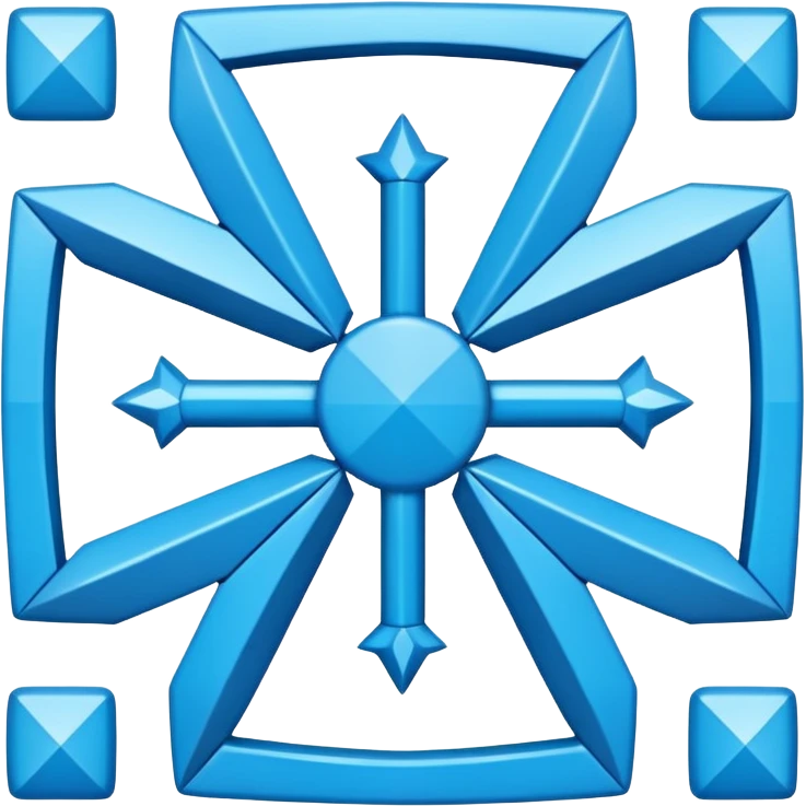 simplified iconic Chakana Andean cross blue color emoji