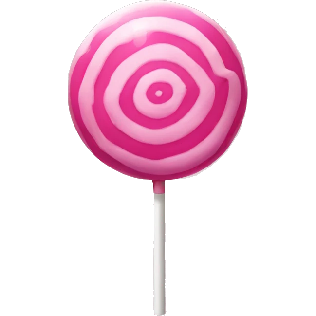 a pink, spherical and slightly transparent lollipop, just the object itself emoji