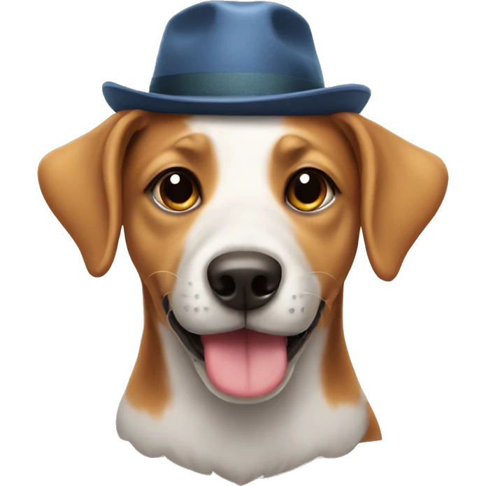 Dog wearing hat emoji