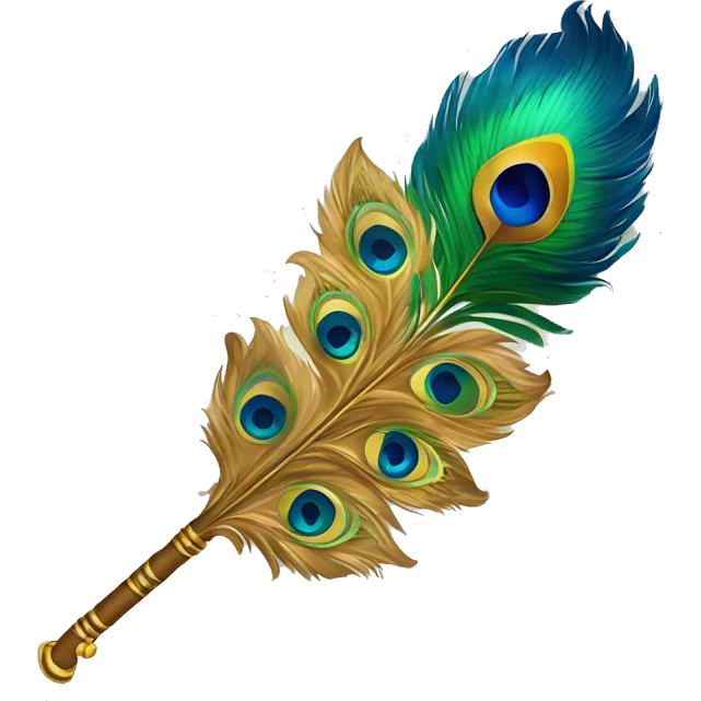 Lord Krishna's flute, peacock feather  emoji