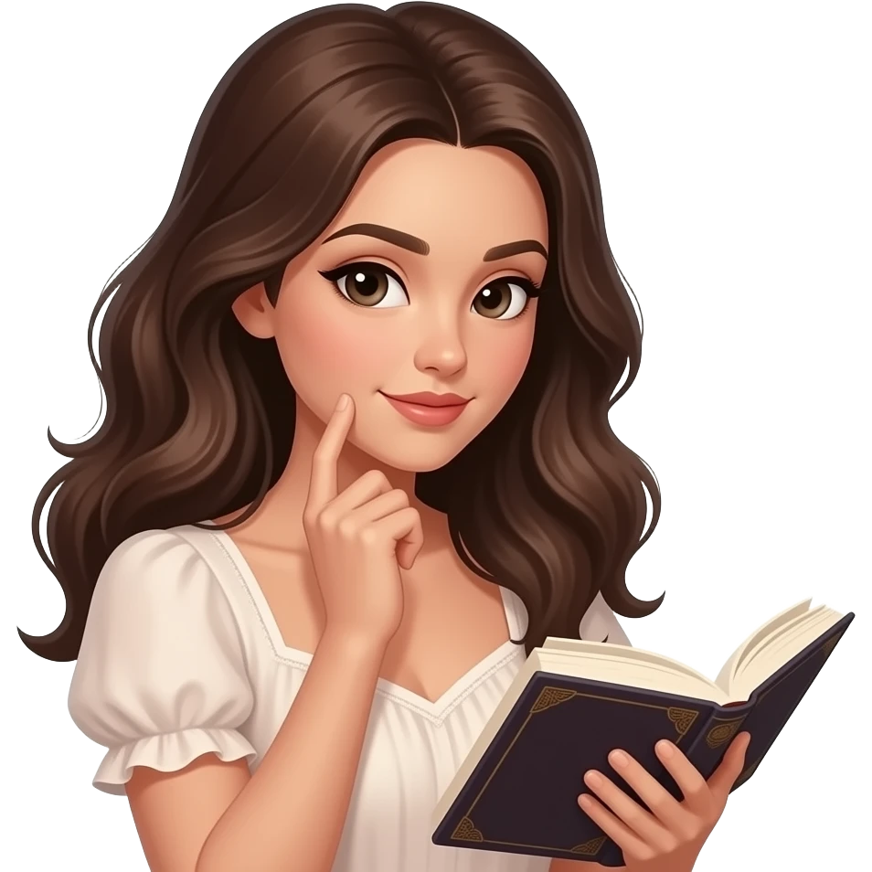 Честно смотрит в книгу думает  Сильная женщина Красивая   женщина , с   одежда нежная emoji