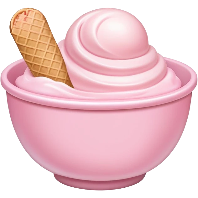 super realistic small pink bowl of ice cream emoji