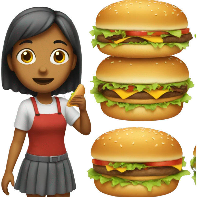 girl being an hamburger emoji