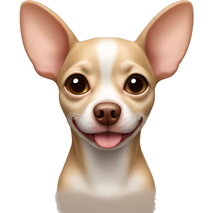 a capuccino color rat dog with ears of chihuahua  emoji